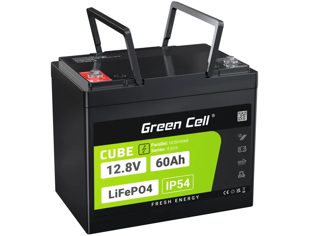 Baterie LiFePO4 12,8V 60Ah Green Cell CUBE (768Wh)