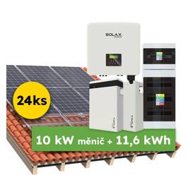 Hybrid Solax 10,32kWp 11,6kWh 3-fázový hybridní systém na klíč