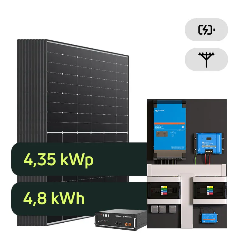 Hybrid Victron 4,35kWp 4,8kWh 1-fáz předpřipravený solární systém