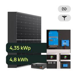 Hybrid Victron 4,35kWp 4,8kWh 1-fáz předpřipravený solární systém