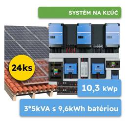 Hybrid Victron 10,3kWp 9,6kWh 3-fáz systém na kľúč