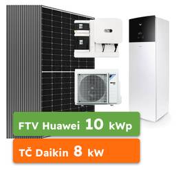 On-grid Huawei 10kWp + Tepelné čerpadlo Daikin Altherma 3 RF 8kW