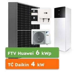 On-grid Huawei 6kWp + Tepelné čerpadlo Daikin Altherma 3 RF 4kW