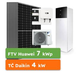 On-grid Huawei 7kWp + Tepelné čerpadlo Daikin Altherma 3 RF 4kW