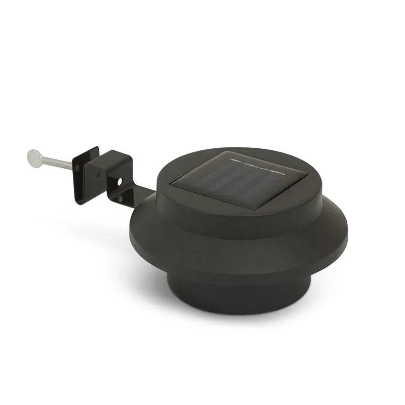 Solární 3 LED lampa na okap / plot černá