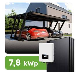 Solárny prístrešok pre 2 vozidlá 7,8kWp carport RC2 On-grid na kľúč