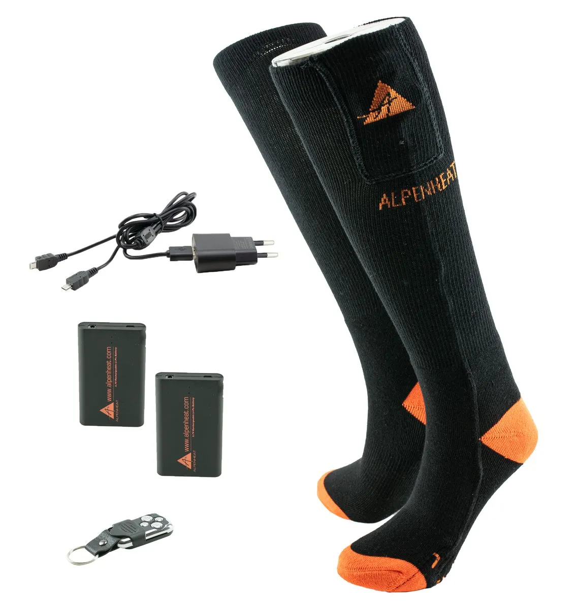 Vyhřívané ponožky Alpenheat FIRE-SOCKS bavlna velikost L s dálkovým ovládáním