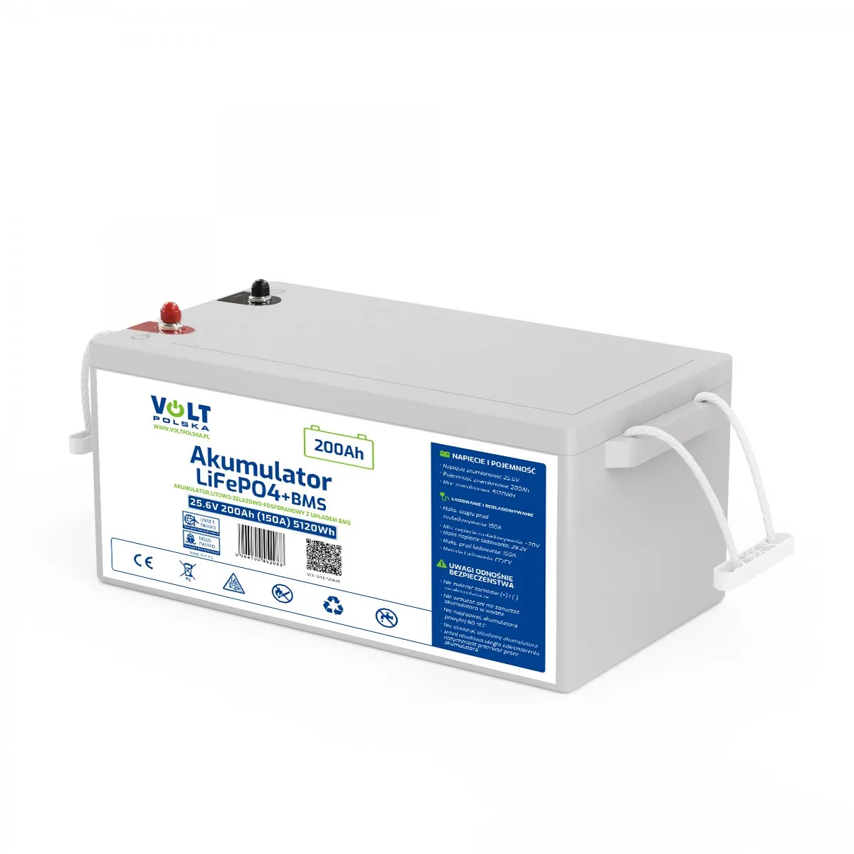 Baterie LiFePO4 25,6 V 200 Ah VOLT (5120 Wh) + BMS