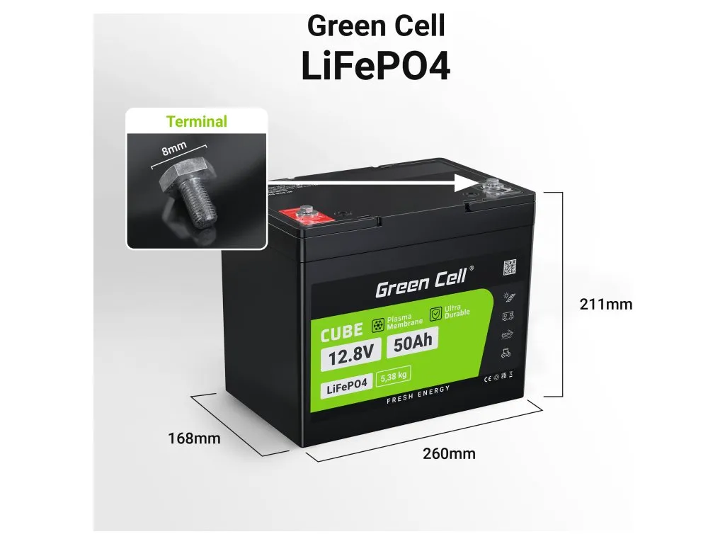 Baterie LiFePO4 12,8V 50Ah Green Cell