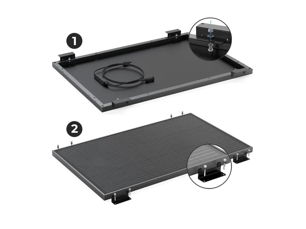 EcoFlow 2x100Wp pevný solární panel (+sada pro uchycení)