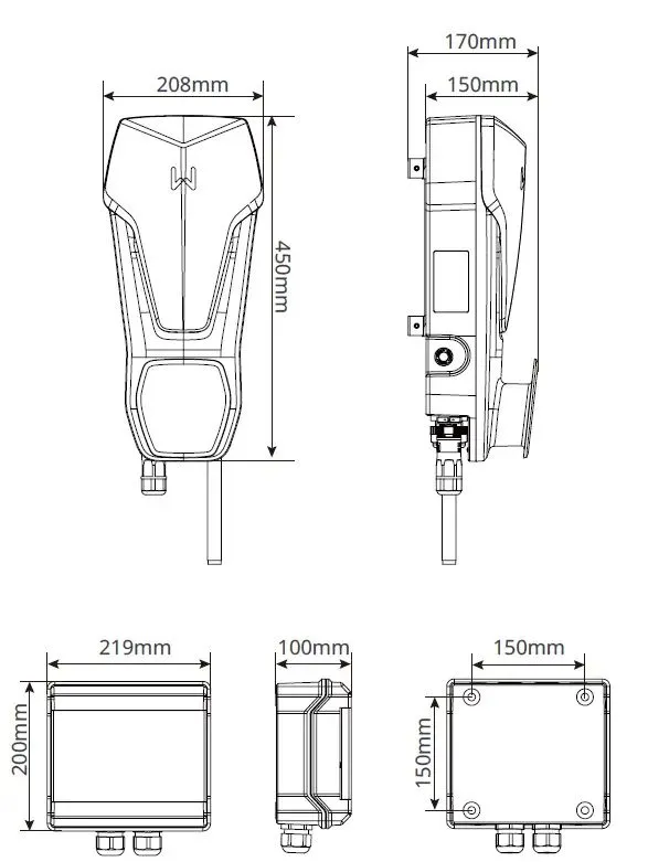 GoodWe Wallbox 22K-HCA 3-fázová nabíječka EV, 6m kabel