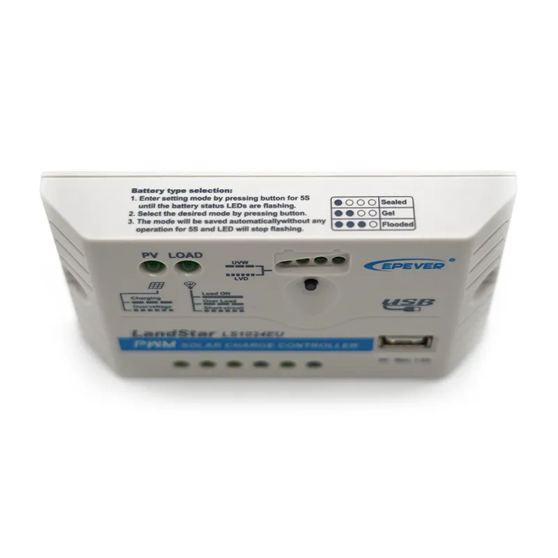 Regulátor nabíjení PWM EPsolar LS1024EU 12V/24 10A s USB