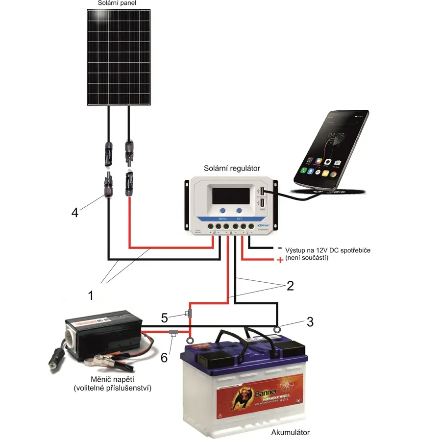 Regulátor nabíjení PWM EPsolar VS2024AU 12-24V 20A a 2xUSB