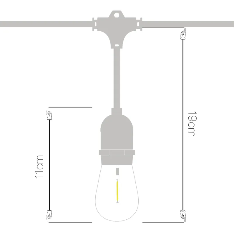 Solární LED řetěz SolarCentre Madison Drop Bulb - 10 světel