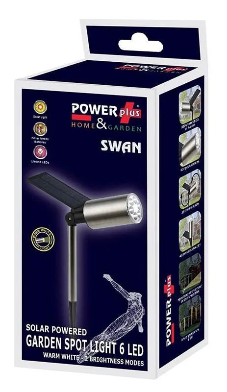 Solární bodové osvětlení POWERPlus Swan 6LED 64 Lumenů