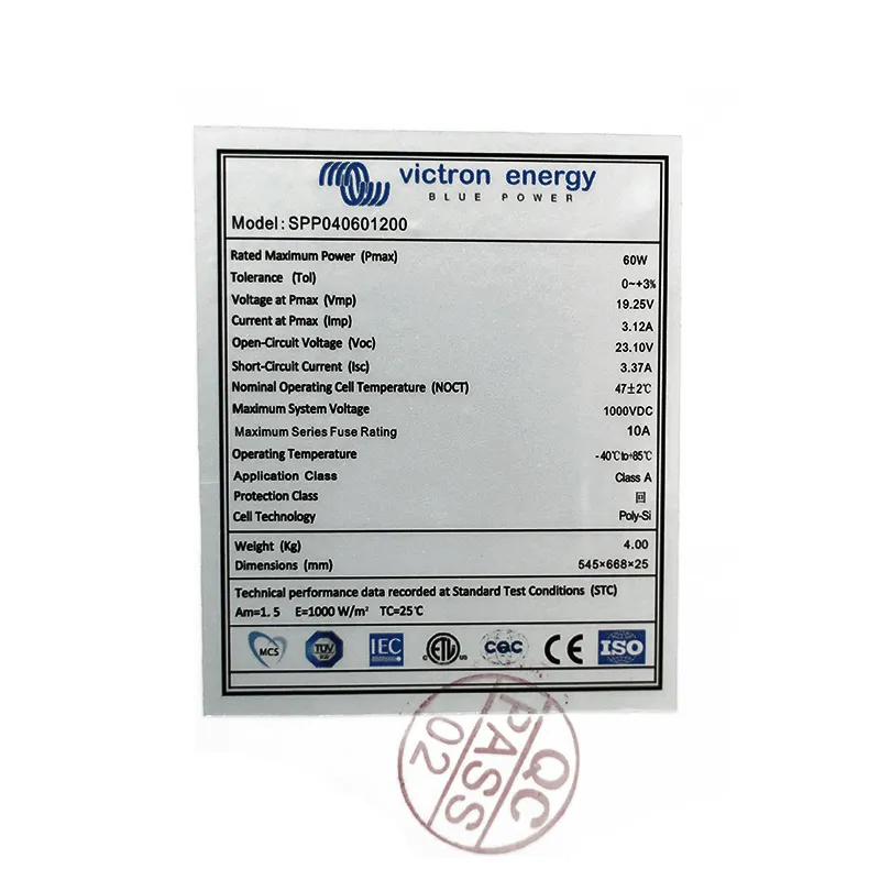 Solární panel 60Wp 12V polykrystalický Victron Energy BlueSolar series 4a