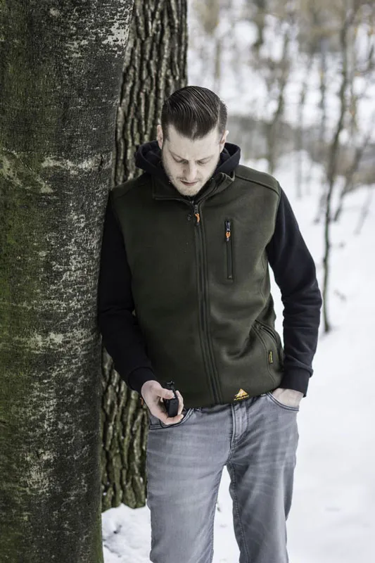 Vyhřívaná vesta Alpenheat FIRE-FLEECE velikost 2XL olivově zelená