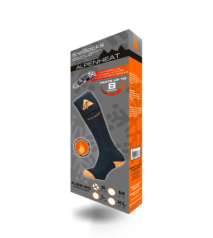 Vyhřívané ponožky Alpenheat FIRE-SOCKS bavlna velikost S s dálkovým ovládáním