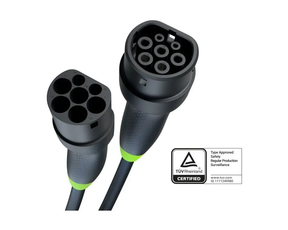 EV nabíjecí kabel Green Cell Snap Type 2 22kW 5m