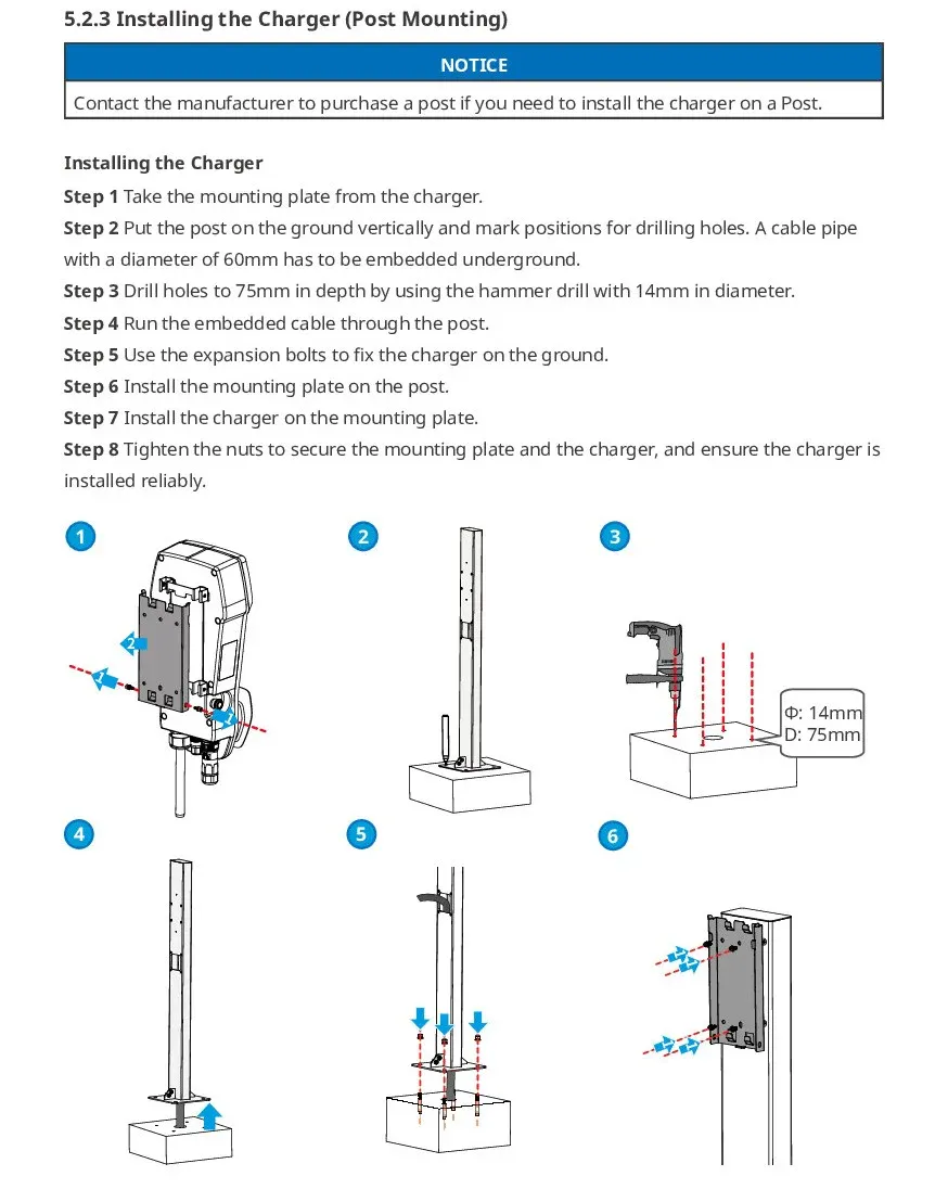Stojan pro nabíjecí stanice GoodWe Wallbox HCA 11/22 kW G1/G2